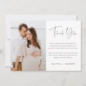 Modernes Minimalistisches Script-Foto Dankeskarte (Vorderseite)