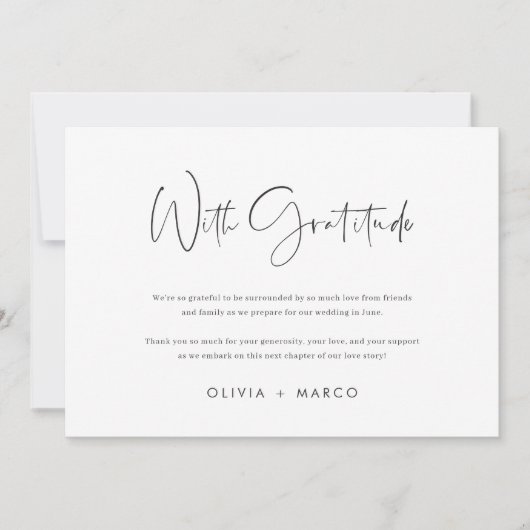 Modernes Minimalistisches Script-Foto Dankeskarte (Vorderseite)