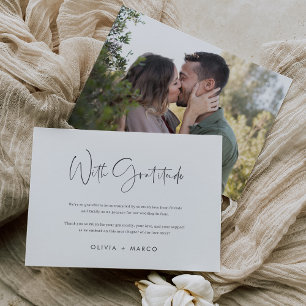 Modernes Minimalistisches Script-Foto Dankeskarte