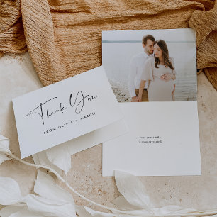 Modernes Minimalistisches Script-Foto Dankeskarte
