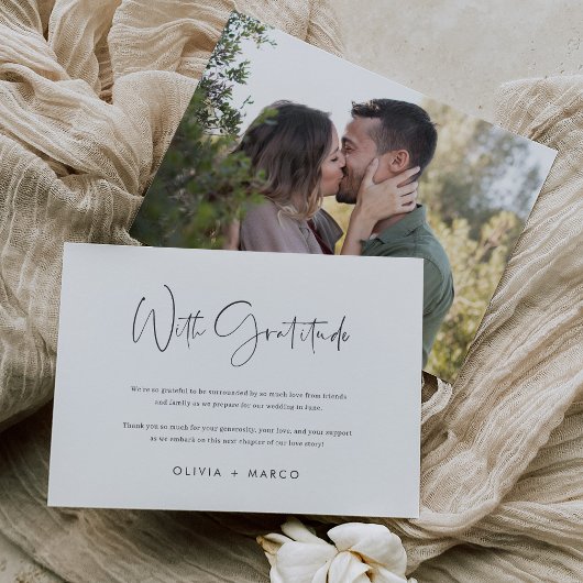 Modernes Minimalistisches Script-Foto Dankeskarte