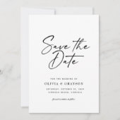 Modernes Minimalistisches Script Foto Einfache Hoc Save The Date (Vorderseite)