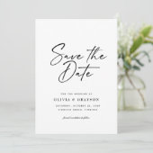 Modernes Minimalistisches Script Foto Einfache Hoc Save The Date (Stehend Vorderseite)