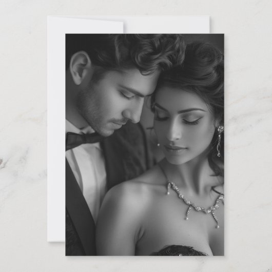 Modernes Minimalistisches Script Foto Einfache Hoc Save The Date (Rückseite)