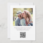 Modernes Minimalistisches Script Foto QR Code Hoch Einladung (Rückseite)