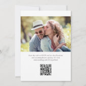 Modernes Minimalistisches Script Foto QR Code Hoch Einladung (Rückseite)