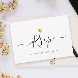 Modernes Minimalistisches Script Gold Wedding RSVP