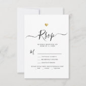 Modernes Minimalistisches Script Gold Wedding RSVP Karte (Vorderseite)