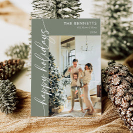 Modernes Minimalistisches Script Happy Holidays Fo Feiertagskarte