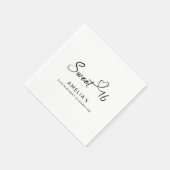 Modernes Minimalistisches Script Heart Sweet 16 Serviette (Ecke)