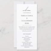 Modernes Minimalistisches Script-Hochzeitsprogramm (Vorderseite)