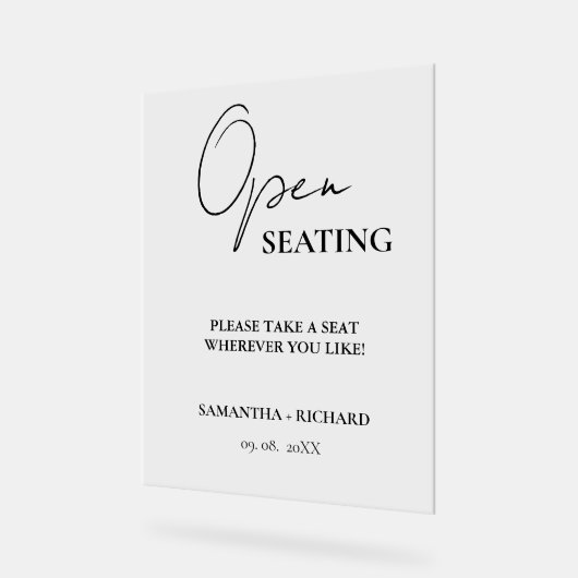 Modernes Minimalistisches Script-Hochzeitssymbol Acrylschild (Winkel)