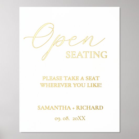 Modernes Minimalistisches Script-Hochzeitssymbol Foliendrucke (Vorderseite)