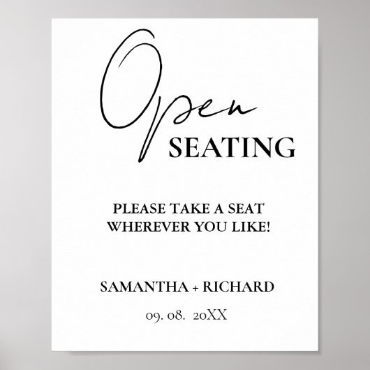 Modernes Minimalistisches Script-Hochzeitssymbol Poster (Vorne)