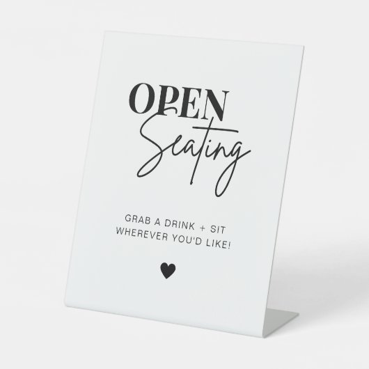 Modernes Minimalistisches Script-Hochzeitssymbol Sockelschild (Vorderseite)