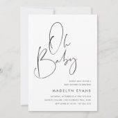 Modernes Minimalistisches Script in einer Kinderdu Einladung (Vorderseite)
