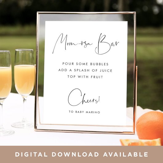 Modernes Minimalistisches Script Mama-osa-Bar-Zeic Poster