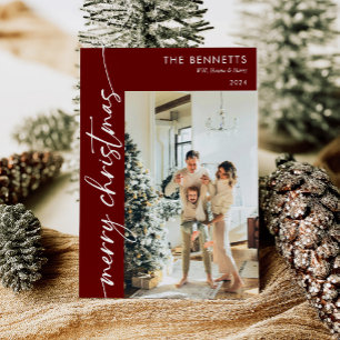 Modernes Minimalistisches Script Merry Christma Fo Feiertagskarte