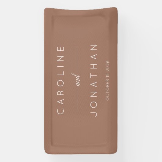 Modernes Minimalistisches Script MochaCustom Weddi Banner (Vertikal)