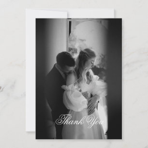 Modernes Minimalistisches Script Monogram Dankeskarte