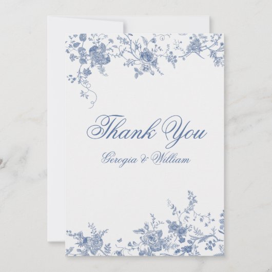 Modernes Minimalistisches Script Monogram Dankeskarte (Vorderseite)