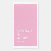 MODERNES MINIMALISTISCHES SCRIPT PINK WEDING SERVIETTE (Vorderseite)
