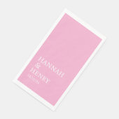 MODERNES MINIMALISTISCHES SCRIPT PINK WEDING SERVIETTE (Ecke)