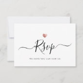 Modernes Minimalistisches Script Rose Gold Wedding RSVP Karte (Vorderseite)