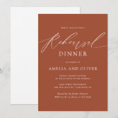 Modernes Minimalistisches Script Rust Probe Dinner Einladung (Vorne/Hinten)