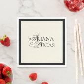 Modernes Minimalistisches Script Schwarz und Weiß Serviette (Beispiel)