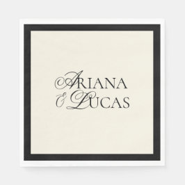 Modernes Minimalistisches Script Schwarz und Weiß Serviette