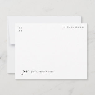 Modernes Minimalistisches Script Schwarz/Weiß-Mono Mitteilungskarte