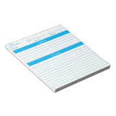 Modernes Minimalistisches Script Sky Blue Rezepte Notizblock (angewinkelt)