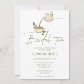 Modernes, minimalistisches Script Tee Party Brautp Einladung (Vorderseite)