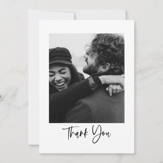 Modernes Minimalistisches Script Typografy Wedding Dankeskarte (Vorderseite)