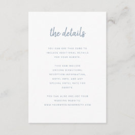 Modernes Minimalistisches Script weiß und blau | D Begleitkarte