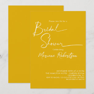 Modernes Minimalistisches Script-Yellow-Brautparty Einladung
