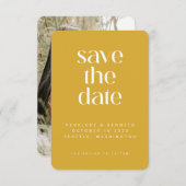 Modernes Minimalistisches Senf-Gelbes einfaches Fo Save The Date (Vorne/Hinten)
