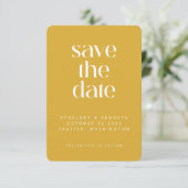 Modernes Minimalistisches Senf-Gelbes einfaches Fo Save The Date (Stehend Vorderseite)