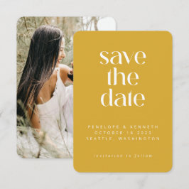 Modernes Minimalistisches Senf-Gelbes einfaches Fo Save The Date