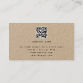 Modernes Minimalistisches Signaturskript QR Code K Visitenkarte (Rückseite)