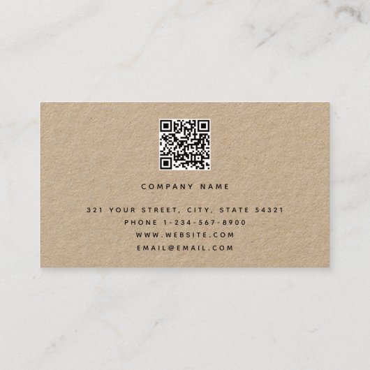 Modernes Minimalistisches Signaturskript QR Code K Visitenkarte (Rückseite)