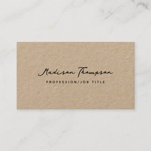 Modernes Minimalistisches Signaturskript QR Code K Visitenkarte (Vorderseite)