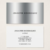 Modernes, minimalistisches Silbermetall beruflich (Vorne & Hinten)