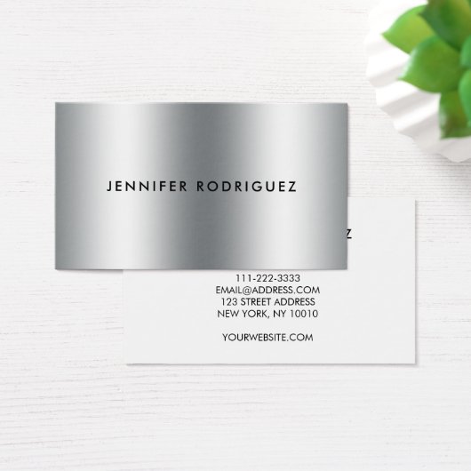 Modernes, minimalistisches Silbermetall beruflich (Schreibtisch)