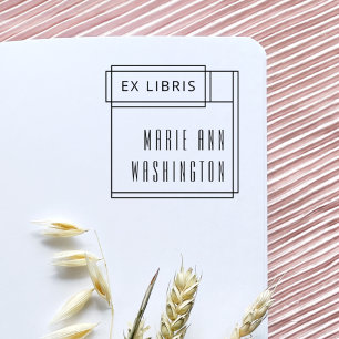 Modernes Minimalistisches Simple Ex Libris Buchzei Gummistempel