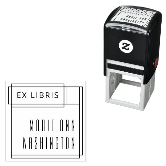 Modernes Minimalistisches Simple Ex Libris Buchzei Permastempel (Beispiel)