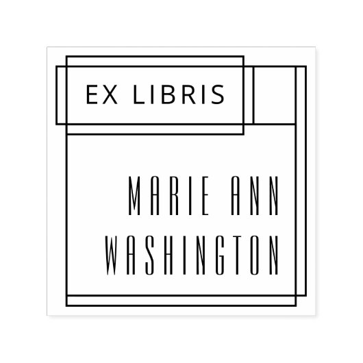 Modernes Minimalistisches Simple Ex Libris Buchzei Permastempel (Design)
