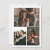 Modernes Minimalistisches Skript 4 Foto Verlobung Save The Date (Rückseite)