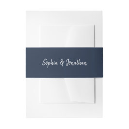 Modernes Minimalistisches Skript | Blue Wedding Einladungsbanderole